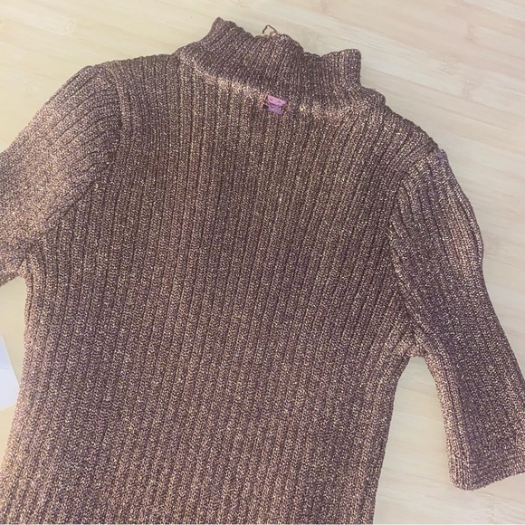 For Love And Lemons Gold & Brown Mini Dress - Picture 6 of 7